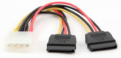 Переходник питания, Molex (m) - SATA *2, CABLEXPERT CC-SATA-PSY, 15 см