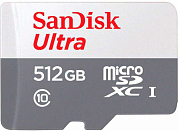 Карта памяти microSDXC SANDISK Ultra 512Gb, Class10 UHS-I U1 A1 (SDSQUNR-512G-GN3MN)