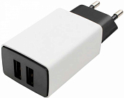 Сетевое зарядное устройство CABLEXPERT MP3A-PC-15, USB A x 2, бело-черное