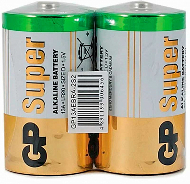 Батарейка D GP Super, 1.5V (2 шт) спайка
