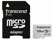 Карта памяти microSDXC TRANSCEND 300S 128 Гб, Class10 UHS-I U3 A1 V30 (TS128GUSD300S-A)