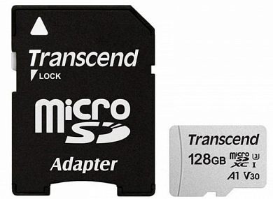 Карта памяти microSDXC TRANSCEND 300S 128 Гб, Class10 UHS-I U3 A1 V30 (TS128GUSD300S-A)