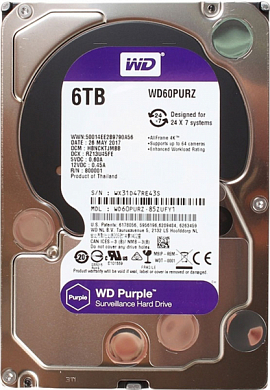 Жесткий диск 3.5" WD Purple 6Тб (WD60PURZ)