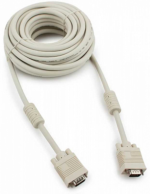 Кабель SVGA, D-SUB (m) - D-SUB (m), CABLEXPERT Premium CC-PPVGA, 10 м, серый