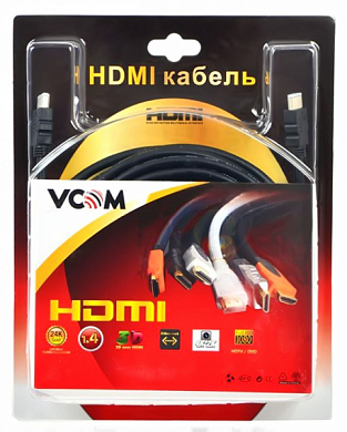 Кабель HDMI v1.4, HDMI (m) - HDMI (m), VCOM VHD6020D, 10 м, черный