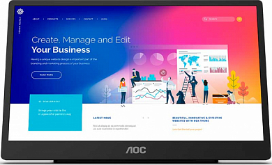 Монитор AOC 16T2 15.6" 1920x1080, 16:9, черный