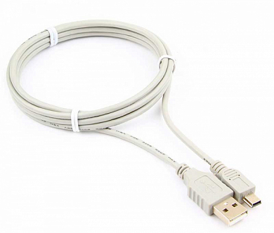 Кабель USB 2.0, USB Am - Mini USB Bm (5 pin), GEMBIRD CC-USB2-AM5P-6-N, 1.8 м, серый
