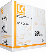 Кабель UTP4 cat 5e, внешний, одножильный, CCA, LANCABLE, черный, 305 м