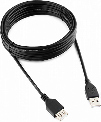 Кабель-удлинитель USB 2.0, USB Am - USB Af, CABLEXPERT Pro CCP-USB2-AMAF-15C, 4.5 м, черный