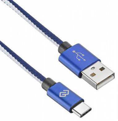 Кабель USB Type-C - USB Am, DIGMA, 2 м, синий