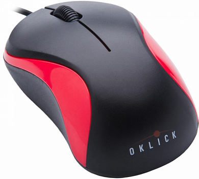 Мышь OKLICK 115S, черно-красная
