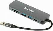 Разветвитель USB D-LINK DUB-1325, 2 порта USB 3.0, 1 порт USB 3.0 Type-C, картридер, активный