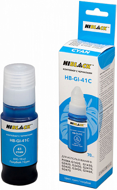 Чернила HI-BLACK HB-GI-41C для Canon, водные, 70 мл, голубой