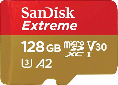 Карта памяти microSDXC SANDISK Extreme 128Gb, Class10 UHS-I U3 V30 A2 (SDSQXA1-128G-GN6AA)