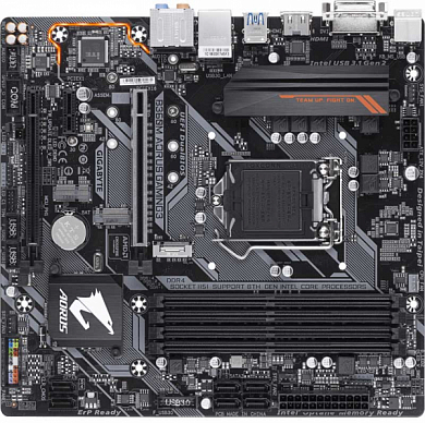 Материнская плата GIGABYTE B360M AORUS GAMING 3 Intel B360M, FCLGA1151, DDR4, HDMI, DVI, PS/2, 2*USB2.0, 4*USB3.1, GLAN, mATX