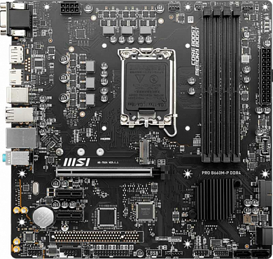 Материнская плата MSI Pro B660M-P DDR4 Intel B660, FCLGA1700, DDR4, VGA, HDMI, DisplayPort, 6*USB2.0, 4*USB3.2, GLAN, mATX