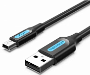 Кабель USB 2.0, USB Am - Mini USB Bm (5 pin), VENTION COMBH, 2 м, черный