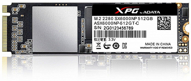 Накопитель SSD M.2 2280 A-DATA XPG SX6000 Pro 512Гб (ASX6000PNP-512GT-C)