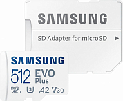 Карта памяти microSDXC SAMSUNG Evo Plus 512 Гб, Class10 UHS-I U3 A2 V30 (MB-MC512SA/EU)