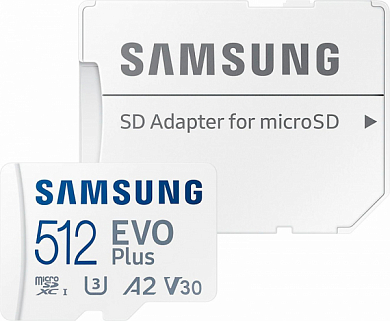 Карта памяти microSDXC SAMSUNG Evo Plus 512 Гб, Class10 UHS-I U3 A2 V30 (MB-MC512SA/EU)