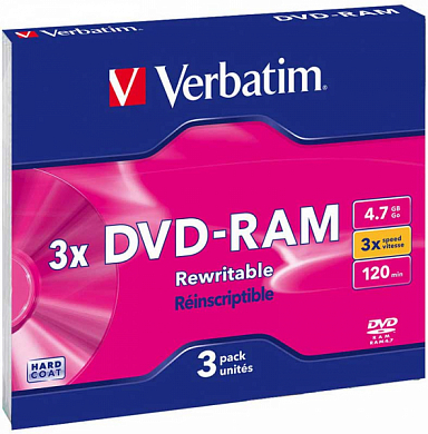 Диск DVD-RAM VERBATIM 9.4Gb, Jewel Case