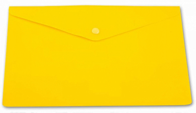 Папка-конверт на кнопке A5 БЮРОКРАТ -PK804A5Nyel, 0.18 мм, желтая