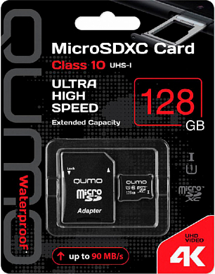 Карта памяти microSDXC QUMO 128 Гб, Class10 UHS-I U1 (QM128GMICSDXC10U1)
