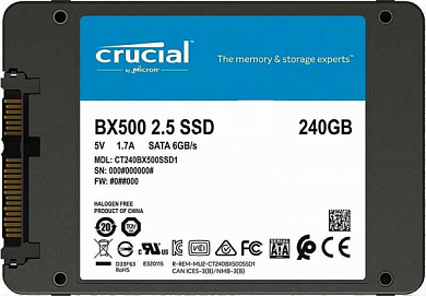 Накопитель SSD 2.5" CRUCIAL BX500 240Гб (CT240BX500SSD1)