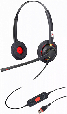 Гарнитура VOICEXPERT VXH-550DM, накладная, черная