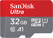 Карта памяти microSDHC SANDISK Ultra 32Gb, Class10 UHS-I U1 (SDSQUNR-032G-GN3MN)