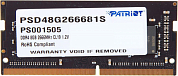 Модуль памяти SO-DDR4 8Gb PC21300 2666MHz PATRIOT (PSD48G266681S), Retail