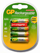 Аккумулятор AAA GP, 1000 mAh, 1.2V (4 шт) Промо пачка