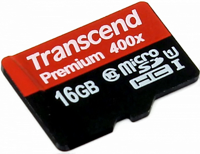 Карта памяти microSDHC TRANSCEND Premium 400x 16Gb, Class10 UHS-I (TS16GUSDCU1)