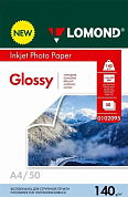 Фотобумага LOMOND глянцевая двусторонняя A4, 140 г/м2, 50 л.