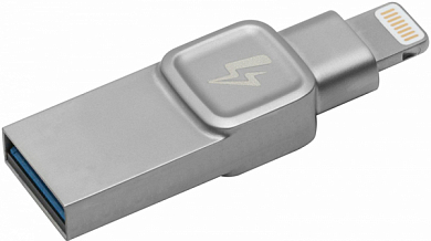 Флешка USB KINGSTON DataTraveler Bolt 128Gb, USB 3.1/Lightning, серебристый