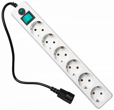 Сетевой фильтр ГАРНИЗОН, 6 розеток, для ИБП, 0.5 м, белый