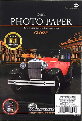 Фотобумага REVCOL "Сатин" полуглянцевая 10x15, 220 г/м2, 100 л.