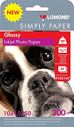 Фотобумага LOMOND Simply Paper глянцевая 10x15, 200 г/м2, 50 л.