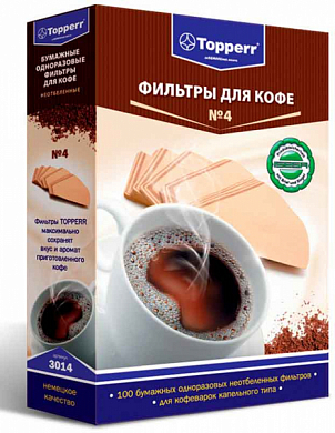 Бумажные фильтры TOPPERR 3014, 1 x 4, 100 шт