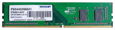 Модуль памяти DDR4 4Gb PC21300 2666MHz PATRIOT (PSD44G266641), Retail