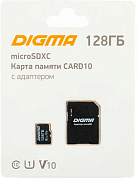 Карта памяти microSDXC DIGMA 128Gb, Class10 UHS-I U1 V10 (DGFCA128A01)
