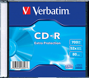 Диск CD-R VERBATIM 700Mb (43347), Slim Case