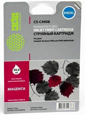 Струйный картридж CACTUS 940XL CS-C4908, пурпурный