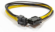 Удлинитель питания, 6 pin + 2 pin (m) - 6 pin + 2 pin (f), CABLEXPERT CC-PSU-84, 30 см