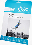 Фотобумага S'OK матовая A4, 180 г/м2, 50 л.