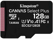 Карта памяти microSDHC KINGSTON Canvas Select Plus 128Gb, Class10 UHS-I U1 A1 (SDCS2/128GBSP)