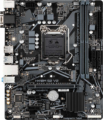 Материнская плата GIGABYTE H410M S2 V2 Intel H470, FCLGA1200, DDR4, VGA, 4*USB3.2, 6*USB2.0, PS/2, GLAN, mATX