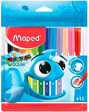 Фломастеры MAPED "Color'Peps" Ocean, 12 цветов