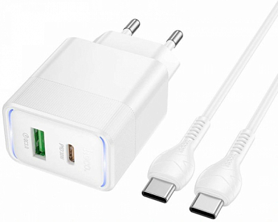 Сетевое зарядное устройство HOCO CS112A Lounge, USB A, белое