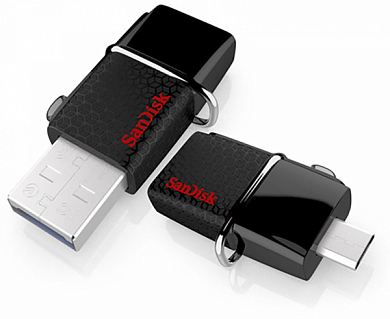 Флешка USB SANDISK Ultra Dual 16Gb, USB 3.0/USB OTG, черный